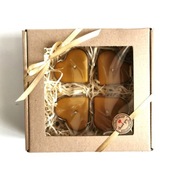 Tealight DUŻE Podgrzewa SERCE Wosk Pszczeli-ZESTAW