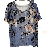 Passioni, bluzka sweterkowa, krótki rękaw, rozmiar L, 40, 80% wiskoza