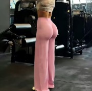 Legginsy damskie sportowe z szerokimi nogawkami i wysokim stanem siłownia