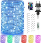 15m RGB taśma rurkowa zasilanie sieciowe 132 tryby IP68  Wielokolorowa