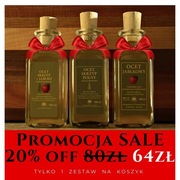 Zestaw 3 x 100 ml naturalnych octów rzemieślniczych: jabłko i skrzyp polny