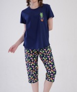 (5) piżama komplet 100% bawełna bluzka spodnie 52/54