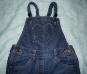 Spodnie jeansowe ogrodniczki George 92-98 cm
