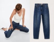 MANGO jeansy ciemne mom MOMY denim NOWE pumpy XS/34