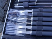 Elegancki komplet do grilla stal nierdzewna, walizka