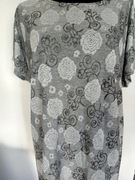 Szara bluzka t-shirt oversize w róże