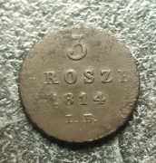 3 grosze Księstwo Warszawskie,  1814r, , I B
