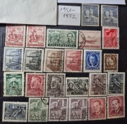 Znaczki pocztowe 1951 i 1952 kasowane Poczta Polska