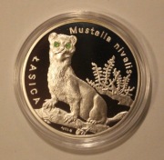 ŁASICA DUŻA - OCHRONA  ZWIERZĄT - NUMIZMAT + 2 CERT. - NAKŁAD 500 SZTUK