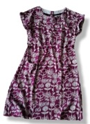 Weird Fish sukienka z krótkim rękawem wrzosowa w kwiatki 12/ 40 