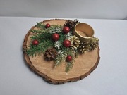 Nowy stroik bożonarodzeniowy ozdoba świąteczna rękodzieło świecznik 