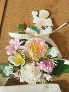 Ozdoba koszyczek wielkanocna kwiaty jajka motyle