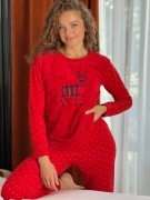 Piżama damska ciepła zimowa polarowa XL