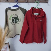 Zestaw chłopięcy 128–140: kurtka bordowa Drop + bluzka Happy Kids  Jesienny