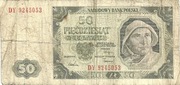 BANKNOT 50 Zł z 1948 r Nr DY 9245053 tzw. RYBAK