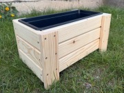 Doniczka Drewniana ogrodowa Kwietnik 42cm + Wkład Ręcznie Robiona na Balkon
