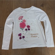 Koszulka dla dziewczynki z motywem kwiatowym, rozmiar 158