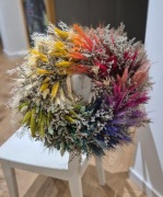 Wianek kolorowy z suszonych kwiatów 100% naturalny