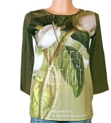 Bluzka khaki z rękawem 7/8  Reserved XS - S/M (34 - 36/38)