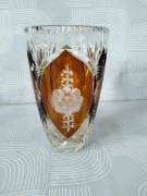 Piękny wazon kwiatowy wzór kolorowy kryształ vintage 