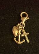 Złota przywieszka  585 WIARA NADZIEJA MIŁOŚĆ 