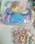 HIFOT TOREBKA Z JEDNOROŻCEM ZESTAW BIŻUTERII  DZIECI NASZYJNIK BRANSOLETKA