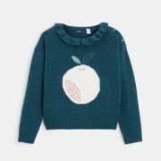 zielony sweter z motywem jabłka OKAIDI  rozm 152 12 lat 