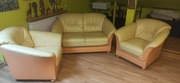 Kler sofa +2 fotele skóra naturalna