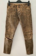  PLEASE włoskie spodnie panterka roz 38 M