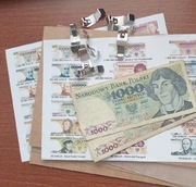 2 x banknot PRL 1000 zł. 2 x antyrama A5 + wydruk A5 Kopernik