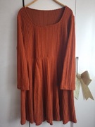 Sukienka Curvzy 5XL 54 Miedziana Prążek Nowa