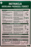 Instrukcja udzielania pierwszej pomocy w nagłych wypadkach - tabliczka