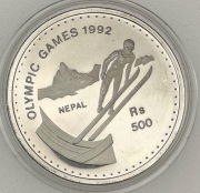 500 rupii Nepal 1992 rok Olympic games 1992 skoczek narciarski 