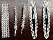 trzy spinki klik klak i dwie wsuwki do włosów z cyrkoniami