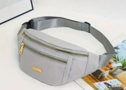 saszetka nerka NOWA szara + złote elementy