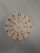 Zegar ze sklejki do nauki 14cm