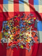 Lego mix akcesoriów, kolorowych/święcących klocków, 0.382 KG