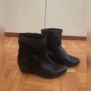 Skórzane ocieplane botki/kozaki r.39