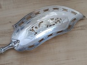 BAROKOWA SREBRZONA ŁOPATKA DO RYB Z RYBĄ ŚRODEK STOŁU SZWECJA 32,5cm