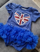 Tutu romper niebieski miękki tiul Team GB Rozmiar 3-6m