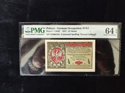 1/2 Marki Polskiej 1916 UNC PMG 64 EPQ nie 1918 1917 piękny banknot prezent