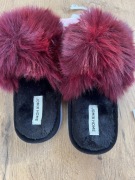 Puchate futerko kapcie papcie klapki miękkie rozmiar 36