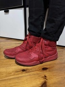 Czerwone wysokie sznurowane buty sportowe za kostkę męskie sneakersy 44