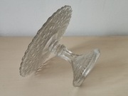 Średnia szklana patera tortownica szkło z okresu PRL UNIKAT 