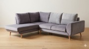 Duża kanapa narożna z funkcją spania | Narożnik szary 250x210 cm