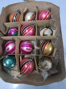 Bombki choinkowe prl paski