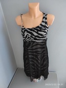 Nowa sukienka zebra szaro czarna 