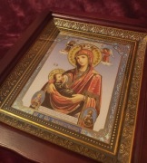 IKONA prawosławna w kiocie Matka Boska Karmiąca. MLEKOPITATIELNICA.