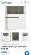 Okazja! Witryna Linate Typ 33 (biały połysk/trufla) – szybka sprzedaż!