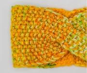 Ciepła opaska na włosy żółty melanż